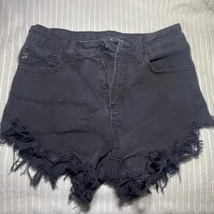 Kancan black distressed denim shorts/ Jorts thumbnail 1