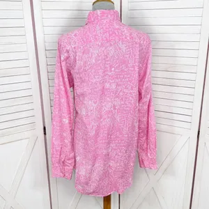 Vintage Pink Victorias Secret Graffiti Print Sleep Night Shirt Pink White Medium thumbnail 4