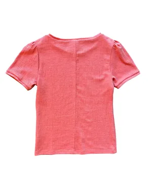 J.Crew Orange Textured Short Sleeve Top thumbnail 2