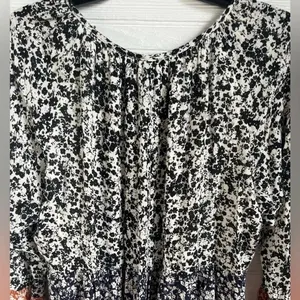 143 Story by Line Up Tiered Flowy Dress Long Bell Sleeve Floral Print M thumbnail 7