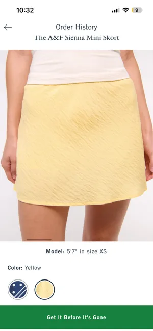Abercrombie Sienna Mini Skort Yellow thumbnail 2