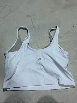 Lululemon White Women's V-Neck align Crop tank Top 8 thumbnail 3