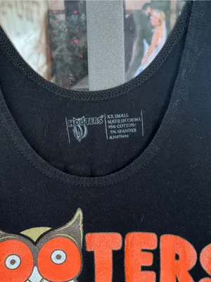 Vintage y2k hooters baby tank top tee graphic scoop neckline sexy costume server thumbnail 5