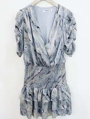 Amanda Uprichard deep V-neck ruffle mini dress thumbnail 1