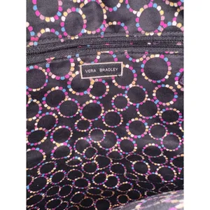 Vera Bradley Quilted Tote Bag Purple Patent Trim Geometric Stitched Shoulder thumbnail 7
