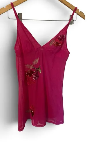 Vintage Victoria’s Secret sequin babydoll chemise pink thumbnail 1