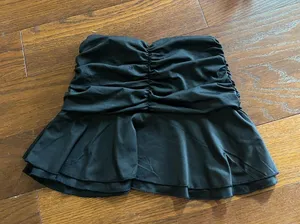 Easisim Y2K Low Rise Stretch Ruched Ruffle Bodycon A-Line Pleated Mini Skirt thumbnail 3