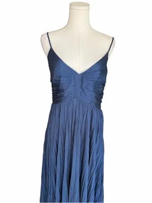 ASTR The Label - NWT Maeve Pleated Midi Dress Slate Blue Sz L thumbnail 4