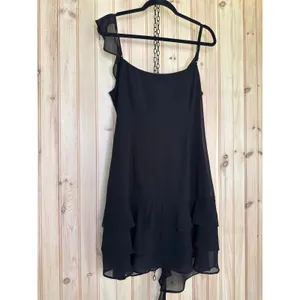 NWT Lulus Alluring Presence Black Ruffled Tiered Mini Dress LBD Party Size XL thumbnail 7