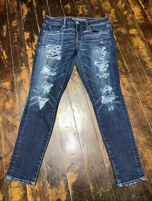 American Eagle 8 short destroyed stretch normcore jeggings thumbnail 1