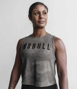 NWT Women's NOBULL Muscle Tank - Small - Heather Gray Camo thumbnail 2