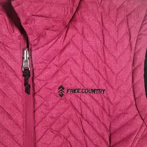 Free Country Reversible Quilted Puffer Vest Faux Fur Crimson Rose XL Gorpcore thumbnail 9