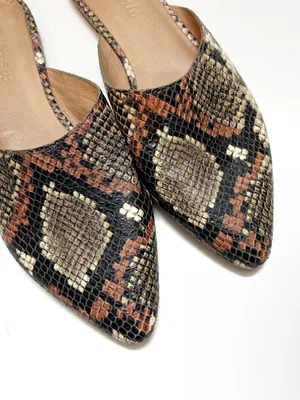 Madewell leather embossed snake print pointed toe slip on Remi mules Size 8 thumbnail 4