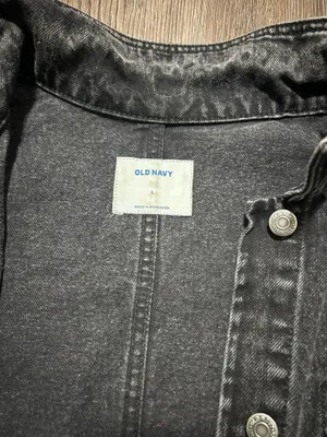 Old Navy Black Grey Denim Jacket thumbnail 2