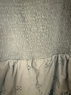 American Eagle Outfitters Soft Blue Eyelet Tiered Tie-Strap Dress thumbnail 4