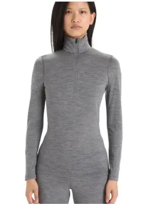 Icebreaker Women's 200 Oasis Long Sleeve Gray Half-Zip Merino Wool Sweater Large thumbnail 9
