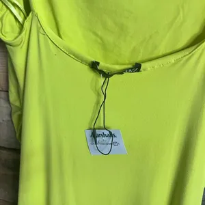 Zara Lime Green Dress With‎ Gathered Waist Size Medium thumbnail 4