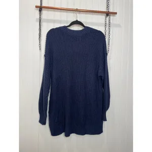NWT American Eagle Navy Blue Oversized Dreamspun Crew Neck Sweater Size S thumbnail 2