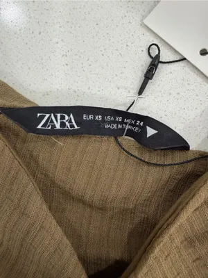 Zara Olive Ruffle Tie-Front Camisole Top thumbnail 3