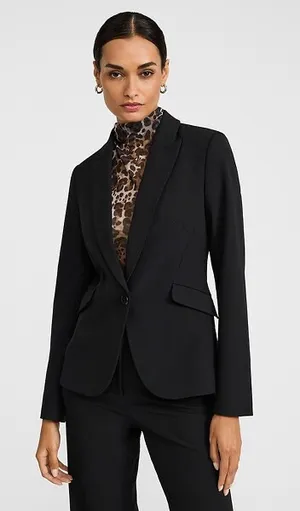 Express Editor Studio Stretch Twill Fitted One Button Blazer  thumbnail 1