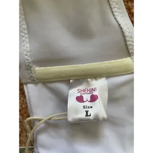 SHEKINI White Bikini Top Size L Wrap Style Adjustable Swimwear thumbnail 3