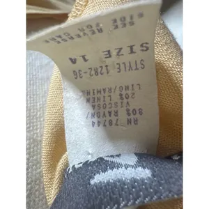 VTG 90s Casual Corner Rayon Linen Side Button Midi Dress Yellow 14 (Fits M/L) thumbnail 7
