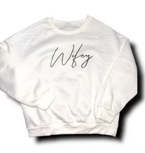 SheIn White 'Wifey' Women's Top thumbnail 1