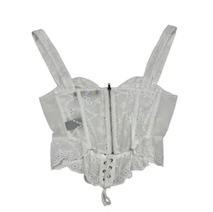 Finesse - Lyle Eyelet Corset Top in White thumbnail 3