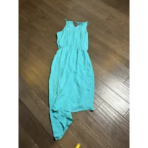 Michelle Mason Teal Midi Asymmetrical hem Silk Dress Size‎ 6 Sundress Wedding thumbnail 3