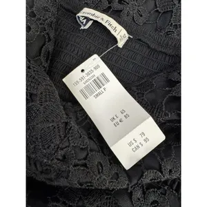NWT‎ Abercrombie & Fitch Black Floral Lace Mini Dress Smocked Back Small P thumbnail 8