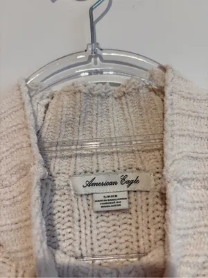 American Eagle Outfitters ribbed‎ mockneck sweater Cream small thumbnail 3