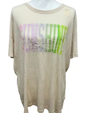 NWT Aerie Linen Blend sunshine Tee Tshirt sz Medium Relaxed Fit womens thumbnail 1