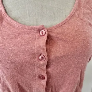 Cooperative pink short sleeved cropped tie front top thumbnail 4