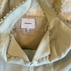Reformation Pale Sage Green Linen Blend Button Front Tank thumbnail 9