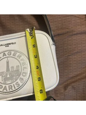 Karl Lagerfeld Paris Medallion Crossbody With Adjustable Strap White Bag thumbnail 10