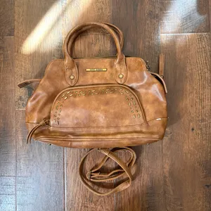 STEVE MADDEN brown top handle purse with detachable crossbody strap thumbnail 2
