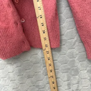 The Reeds J.Crew Cardigan Sweater Pink Pointelle Knit Coquette Y2K Soft Womens M thumbnail 8