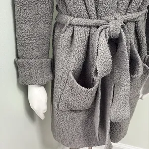 SKIMS Cozy Boucle Knitted Robe Gray S/M thumbnail 3