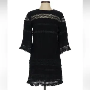ELLIATT "Memory" Black Embroidered Fringe Dress‎ Size S thumbnail 10