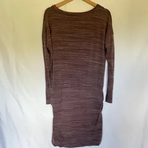 Athleta heathered purple maternity dress‎ women's size medium long sleeves thumbnail 9