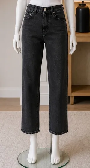 Reformation Womens Cynthia High Relaxed Jean Seattle Washed Black 27 thumbnail 1