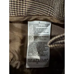 Banana Republic brown plaid tapered Pull-on Flat front trousers NWT Size 0 thumbnail 7