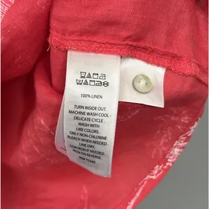 Cynthia Rowley Linen Top Size Small Red Button Up Shirt Sailboat Ibiza Style thumbnail 5