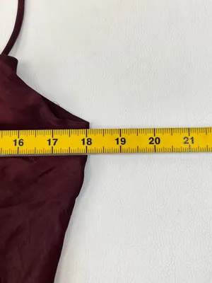 NWOT Farm Rio Ruffled Sleeveless V-Neck Maxi Dress Burgundy Size M thumbnail 15