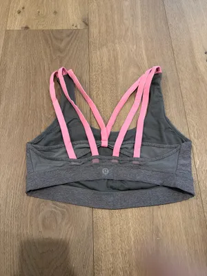 Lululemon Sports Bra Grey & Pink thumbnail 2