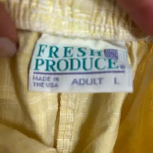 Fresh Produce Yellow Plaid Cotton Shorts Elastic Drawstring Adult L‎ Made in USA thumbnail 5