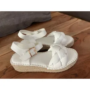 6 MaxMuxun Platform Wedge Sandals white braided strap espadrille wedge heel thumbnail 2