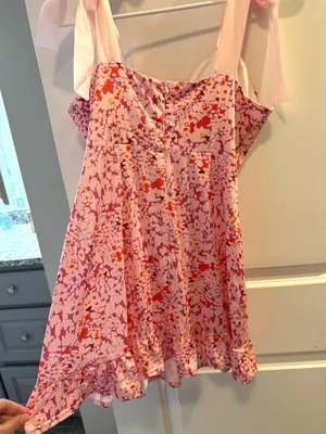 Boutique Pink Floral Dress Mini thumbnail 3