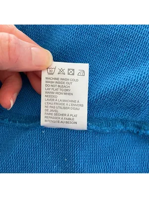 Sandrine Rose The Virgin Label 100% Cotton Blue Hooded Sweatshirt Baggy Size XS thumbnail 7