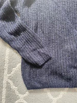 Forever 21 Blue Wrap Crossover Knit Jumper Sweater thumbnail 5